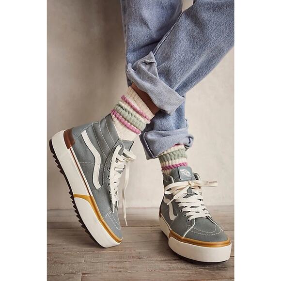 Vans Sk8-Hi Stacked Platform Shoes Women's Size 6.5 Men's Size 5 Gray - Picture 5 of 5